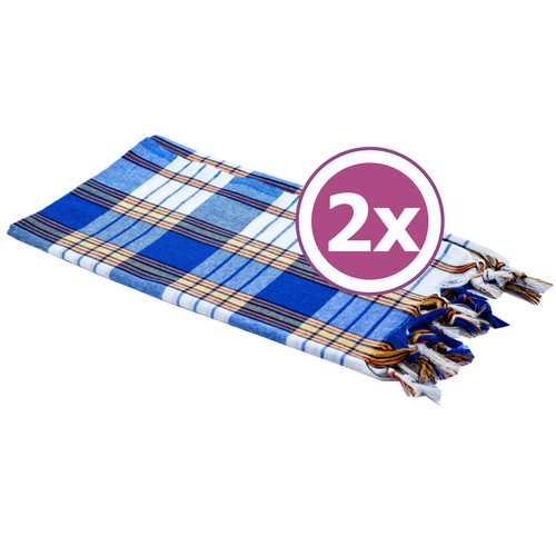 Set pestemal karo blau - 2-er,