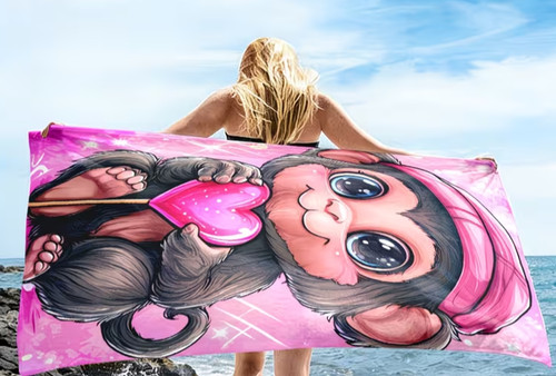 Strandtuch 150cm affe - strandtuch,